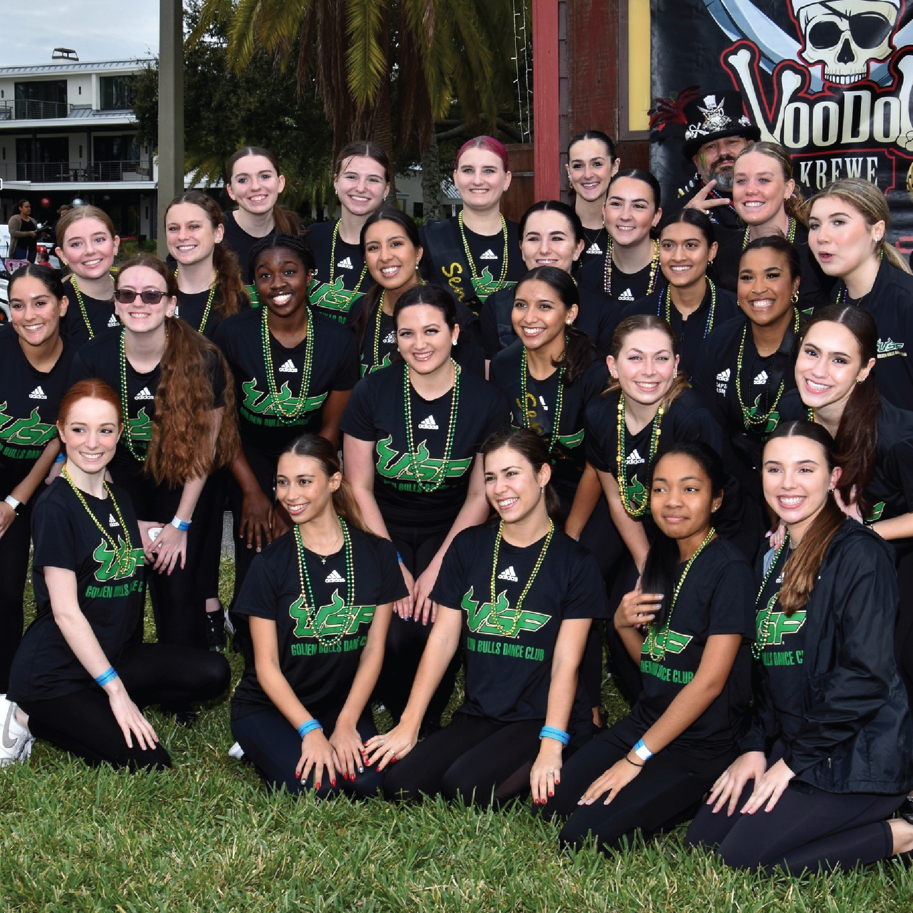 USF Bulls Dancers with VooDoo Krewe at the Gasparilla Parade